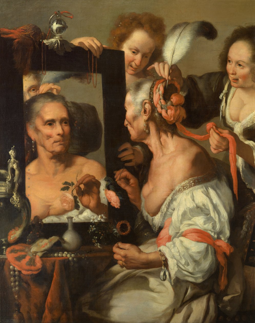 Allegori om forgængelighed (Old Coquette) af Bernardo Strozzi