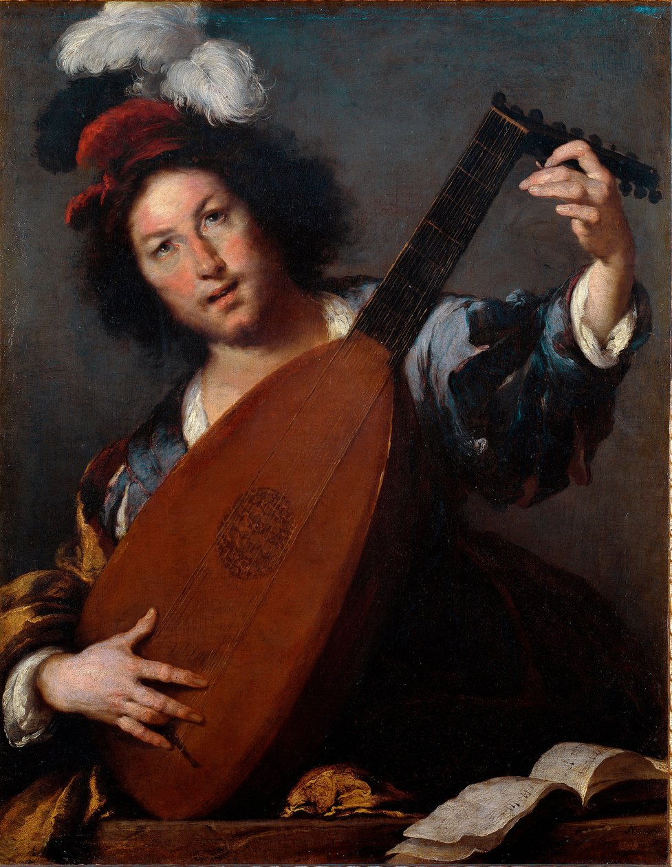 Lutespiller af Bernardo Strozzi