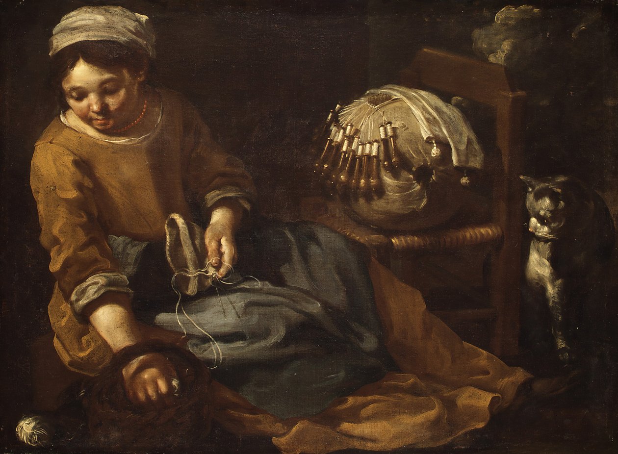 Kniplingemageren, ca. 1665. af Bernhard Keil