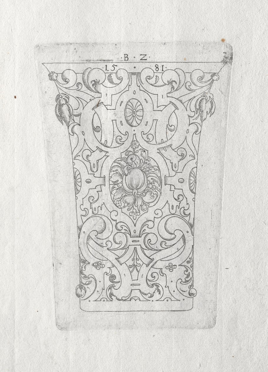 Ornamental bægerglas, 1581. af Bernhard Zan