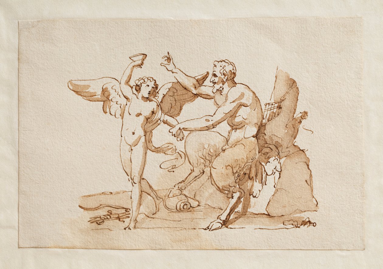 Pan og Amor af Bertel Thorvaldsen