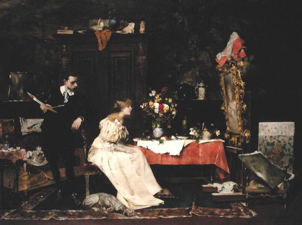 Kunstner i sit atelier af Bertelan Karlovsky