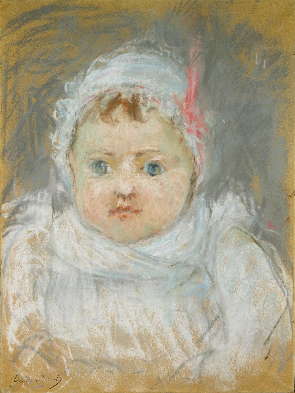 Blanche Pontillon as a Baby, 1872 (pastel på papir) af Berthe Morisot