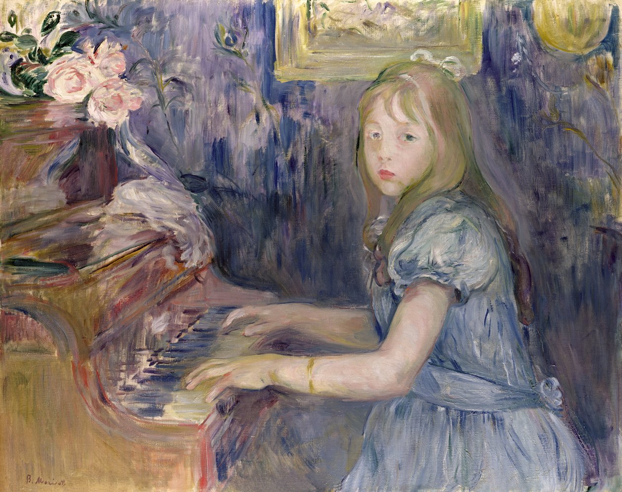 Lucie Leon ved klaveret, 1892 af Berthe Morisot