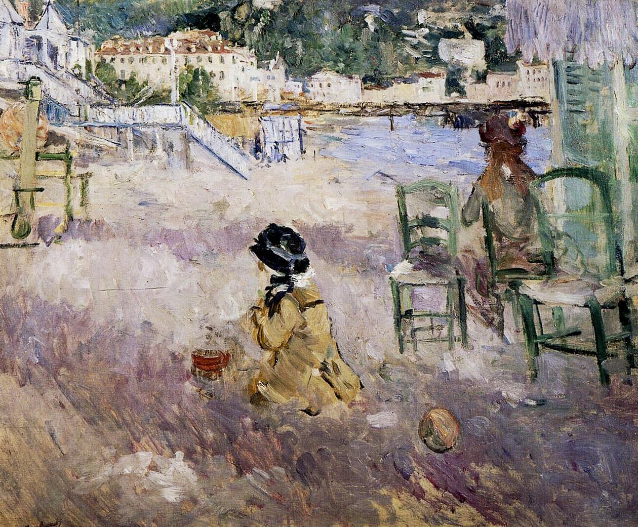Stranden ved Nice, 1882 (olie på lærred) af Berthe Morisot