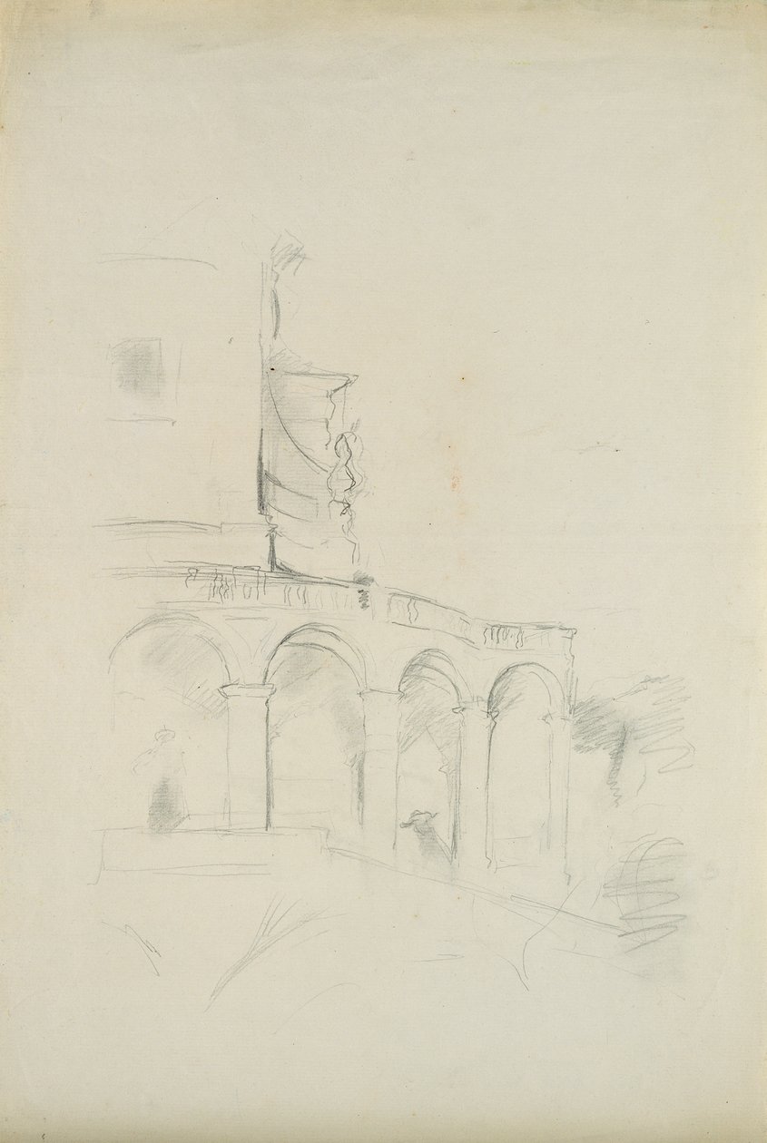 Villa i Saint-Pons i Nice, 1889 (grafit på papir) af Berthe Morisot