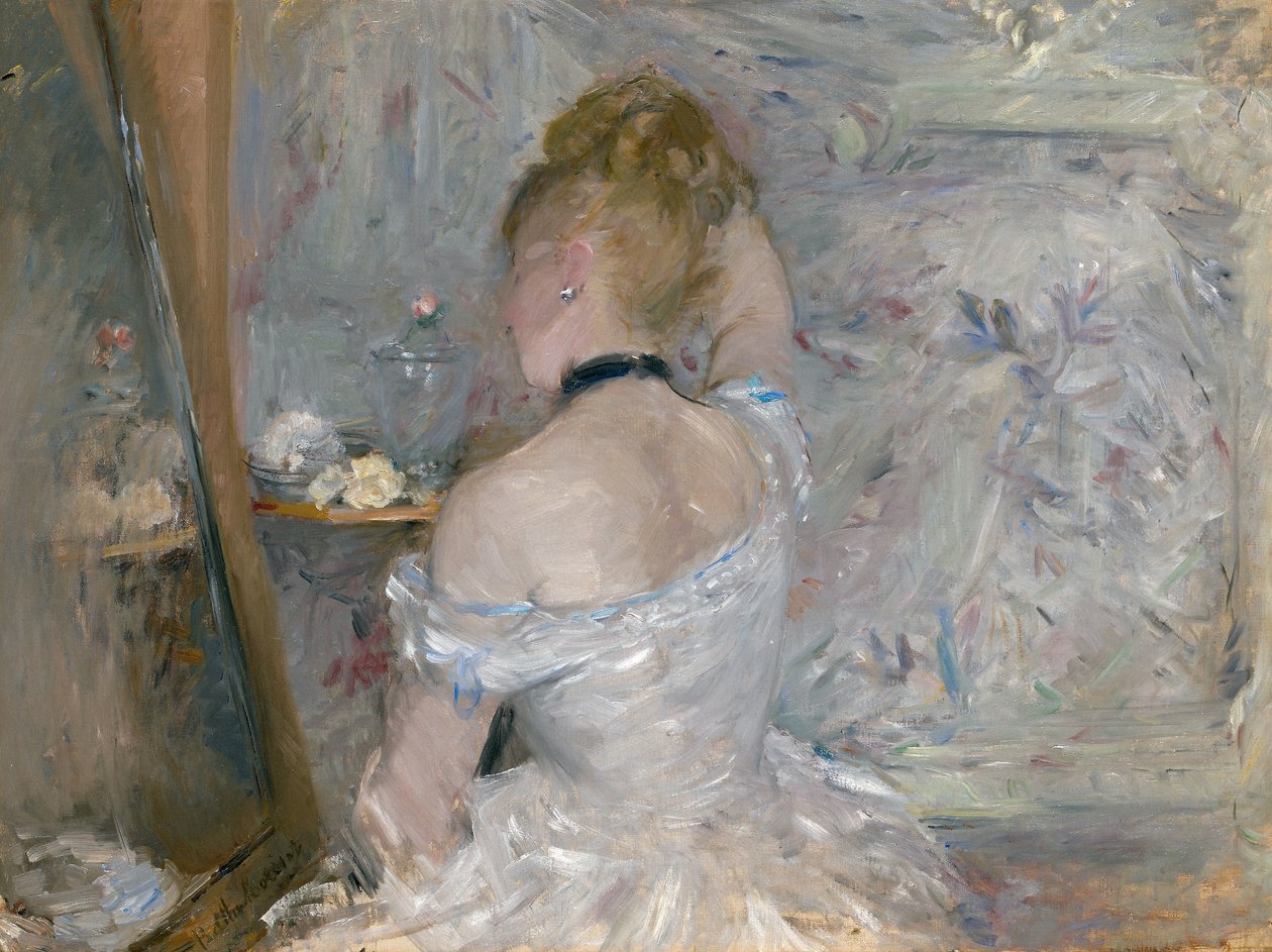 Ung kvinde med ryggen til sit toilet af Berthe Morisot
