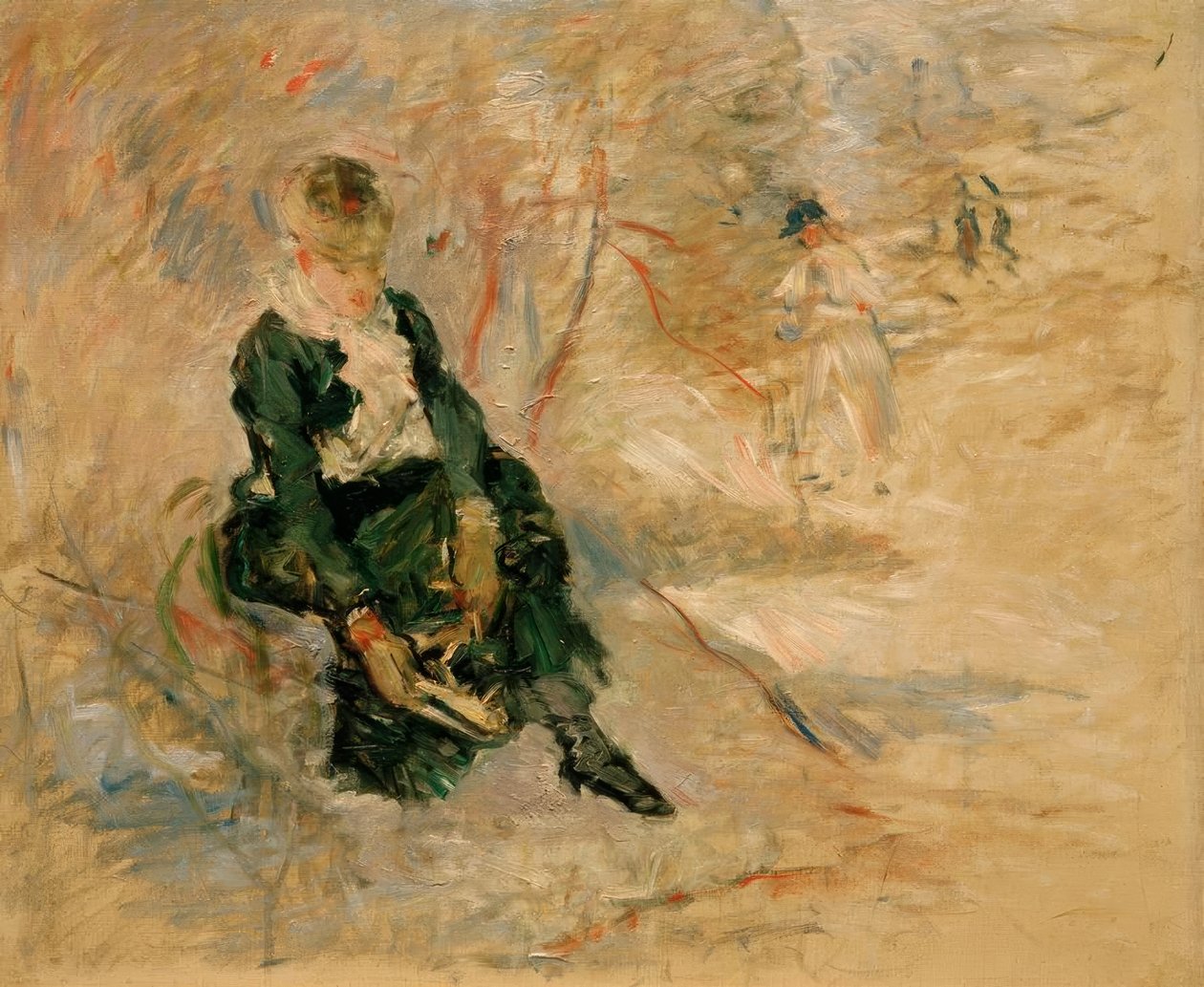 Ung kvinde afleverer sin skøjte af Berthe Morisot