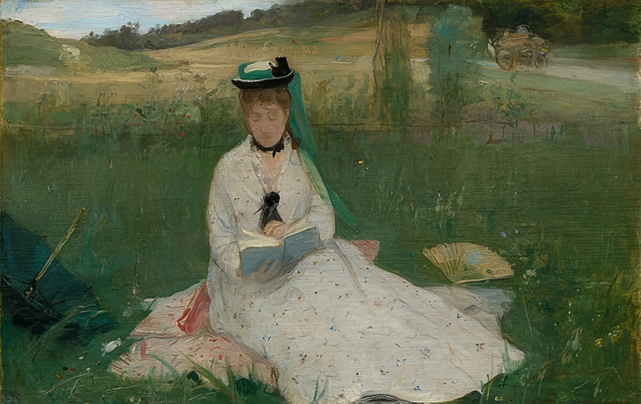Læsning. 1873 af Berthe Morisot