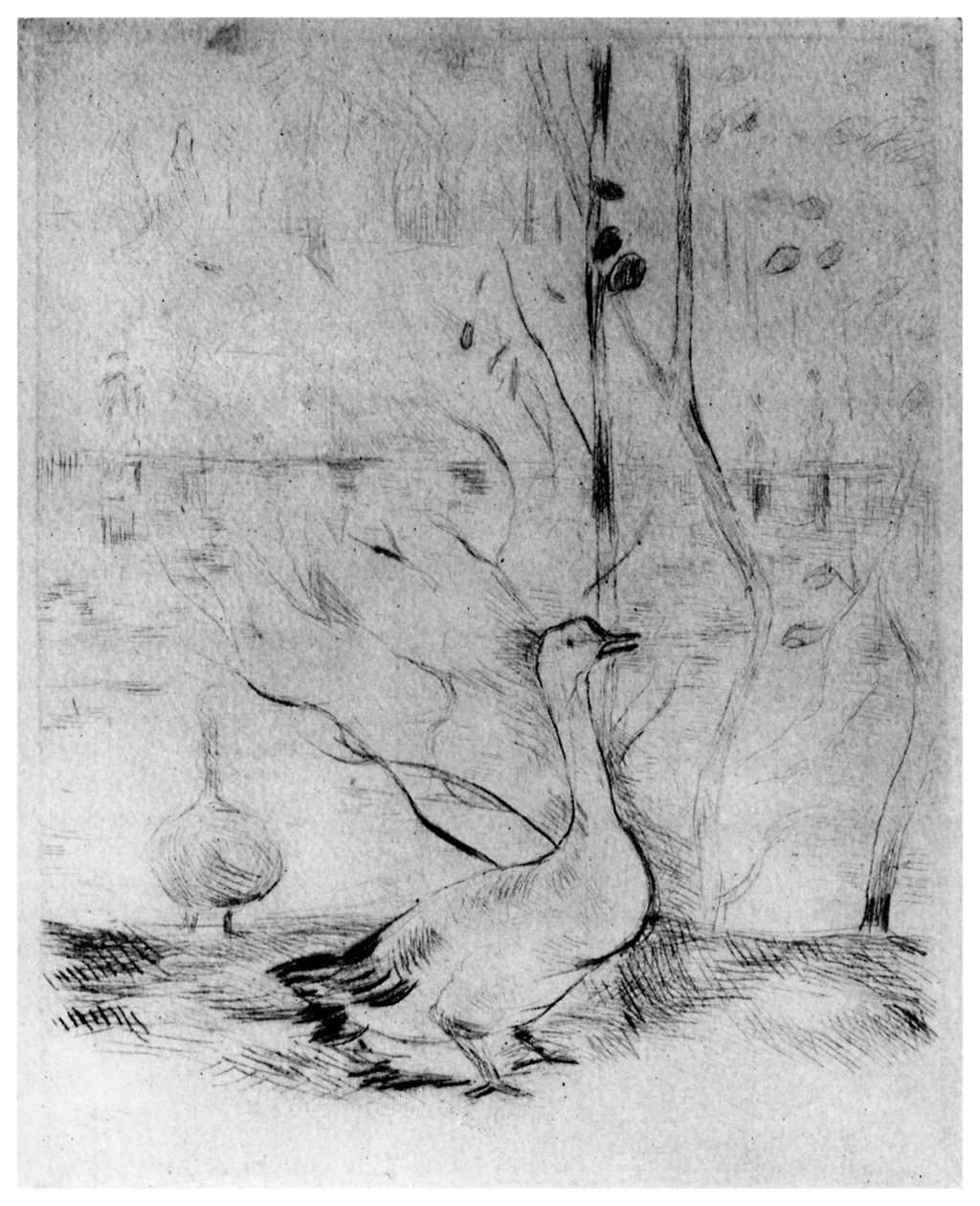 Les Oies, Gæssene, c1860-1890 1924 af Berthe Morisot