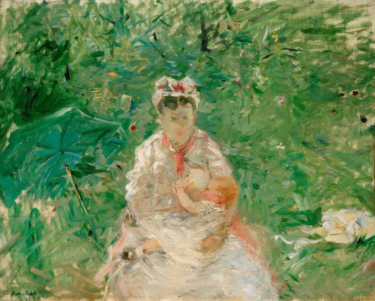 Sygeplejerske og baby af Berthe Morisot