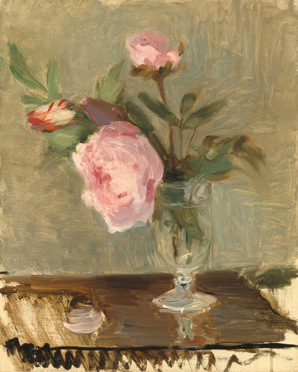 Pæoner, ca. 1869 af Berthe Morisot