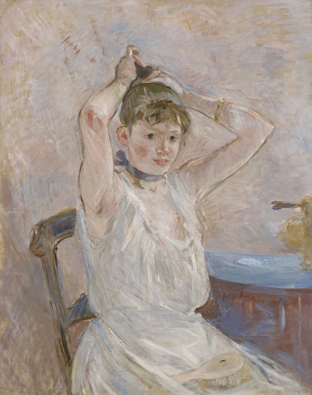 Badet, 1885-86 af Berthe Morisot