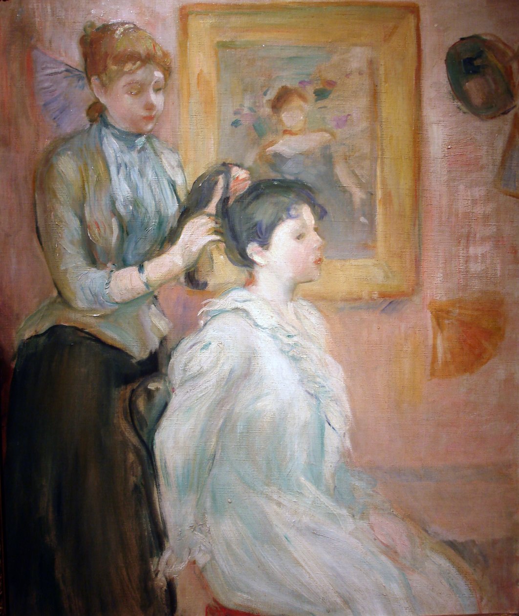 The Coiffure (olie på lærred) af Berthe Morisot
