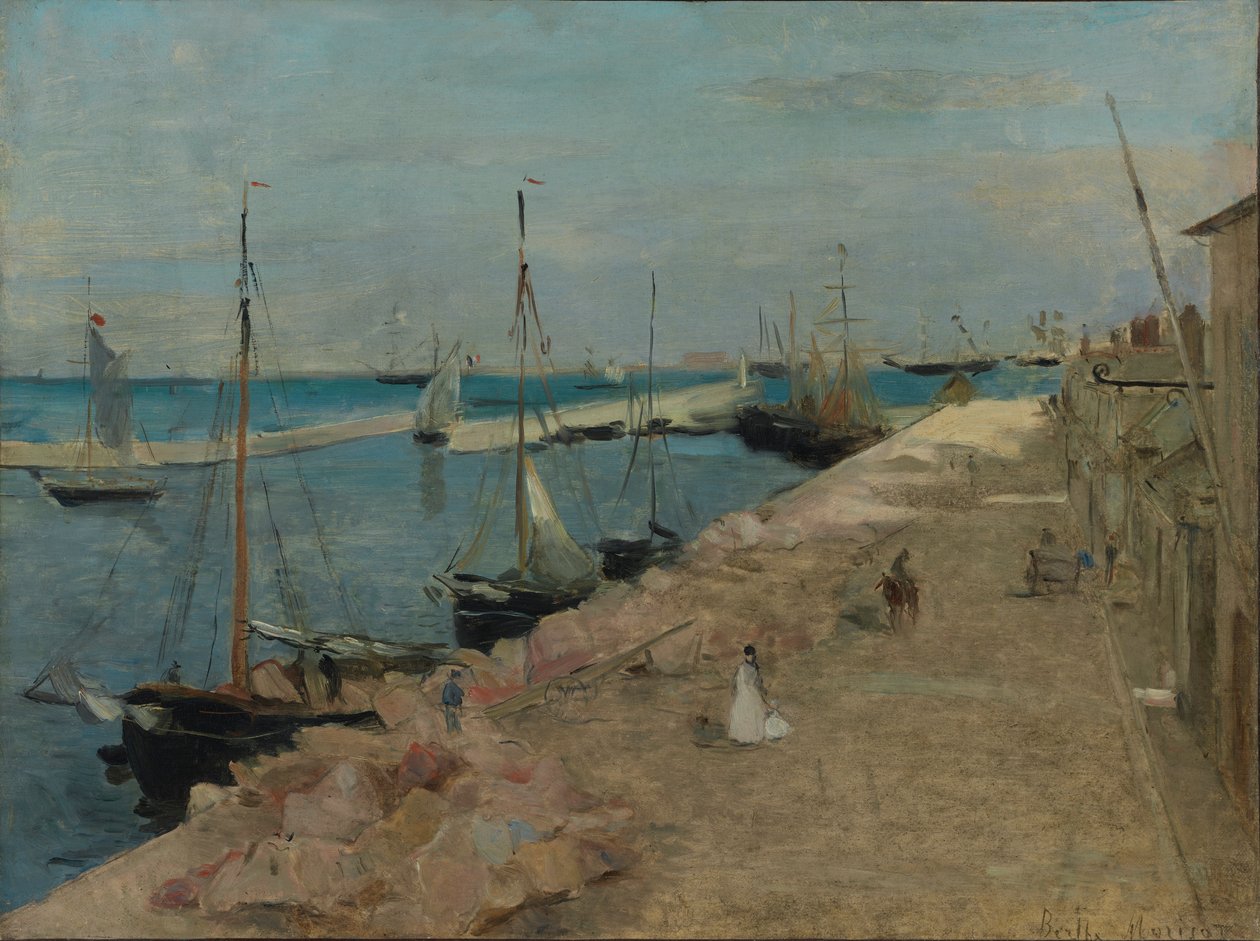 Havnen i Cherbourg af Berthe Morisot