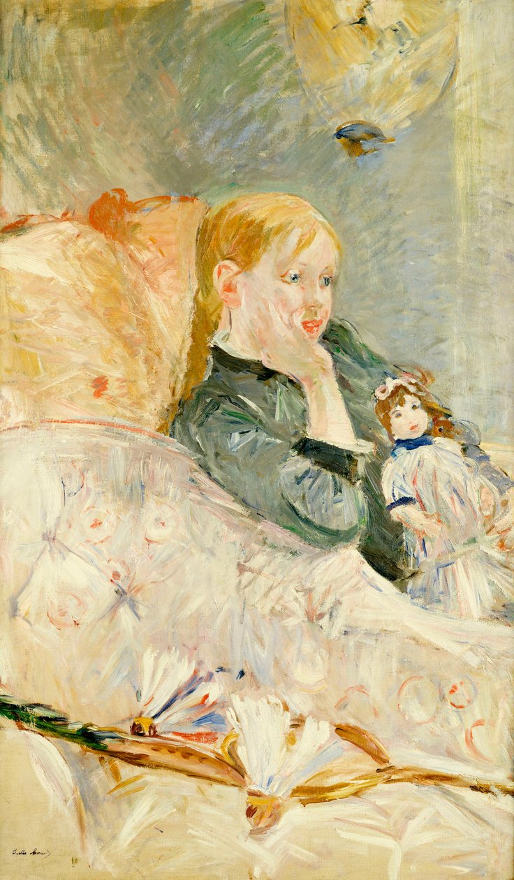 Ung pige med en dukke, 1896 af Berthe Morisot