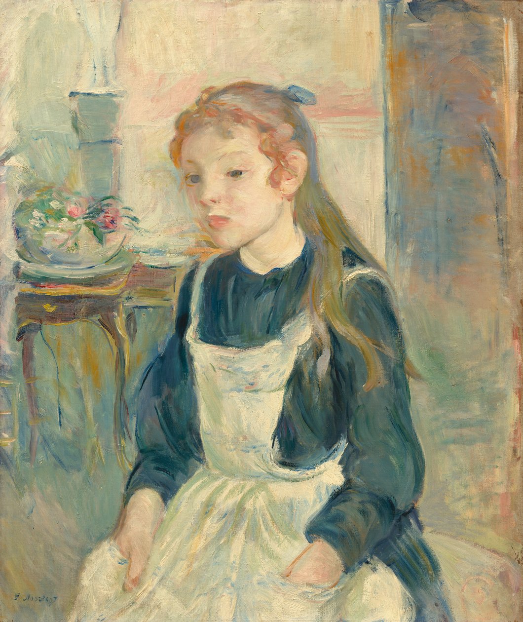 Ung pige med et forklæde af Berthe Morisot