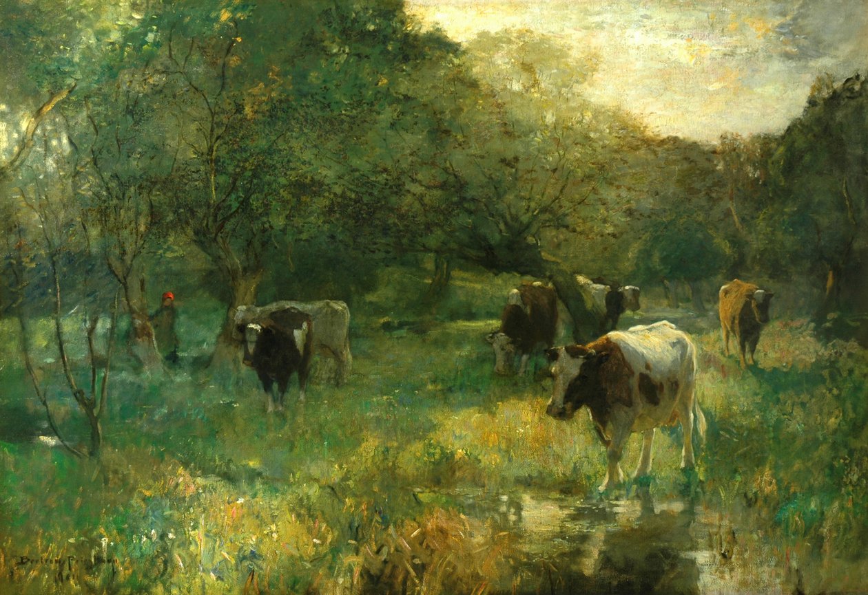 Valley Græsgang, Marsh Meadows af Bertram Priestman