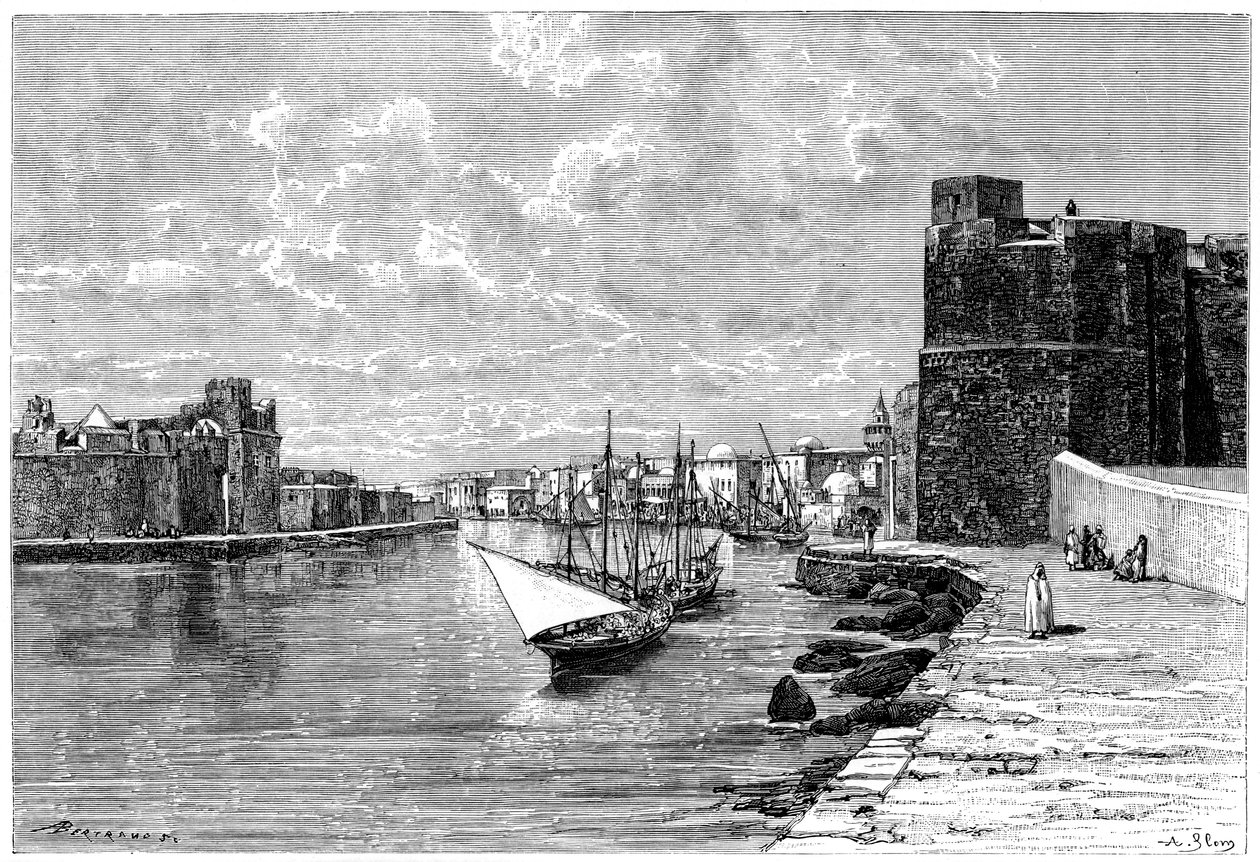 Bizerta, set fra Kasbah, c1890 af Auguste Bertrand
