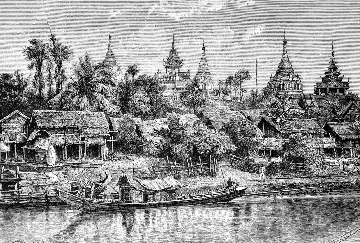 Yenan Gyong, Myanmar, 1895. af Auguste Bertrand