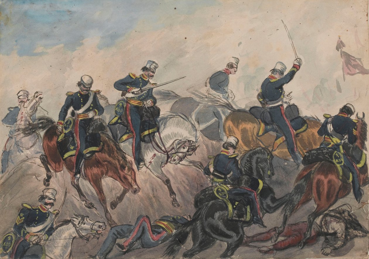 3rd Light Dragoons ved Ferozeshah af Bethune Donald Grant