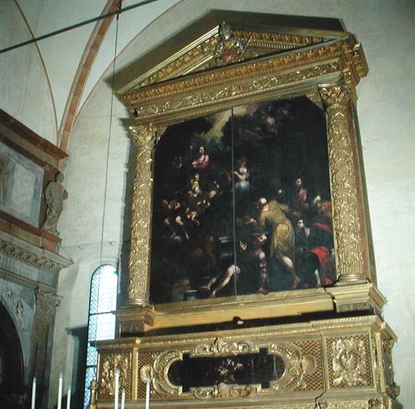Udsigt over kirkens orgel, 1683 af Biagio Falcieri