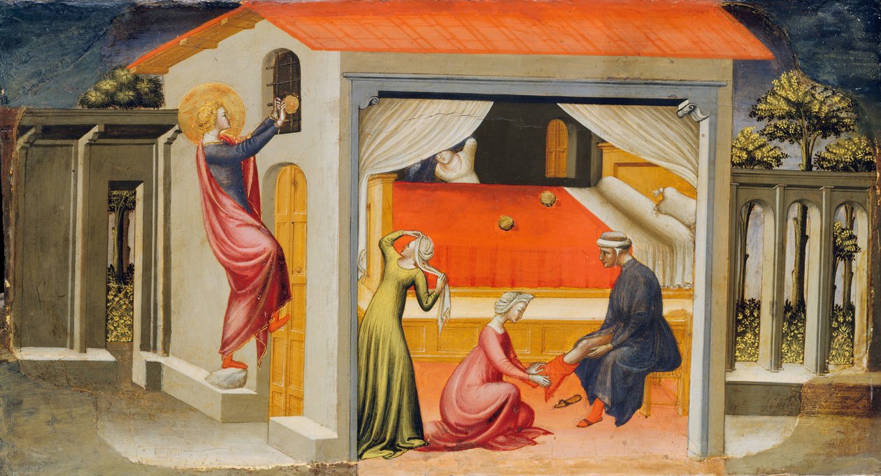 Sankt Nikolaus giver medgifte, 1433-35. af Bicci di Lorenzo