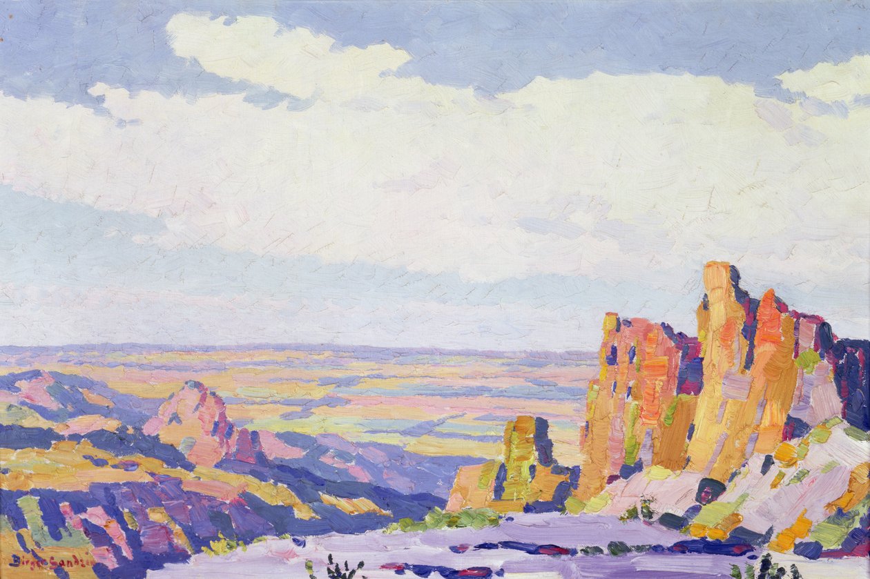 Western Kansas (olie på lærred) af Birger Sandzen