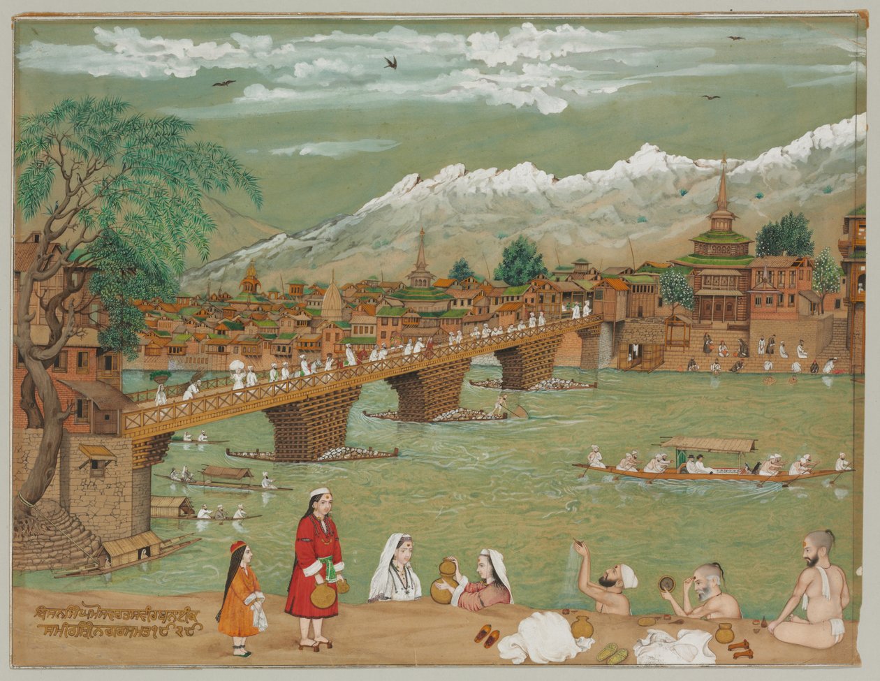 Udsigt over Srinagar, 1872 af Bishan Singh