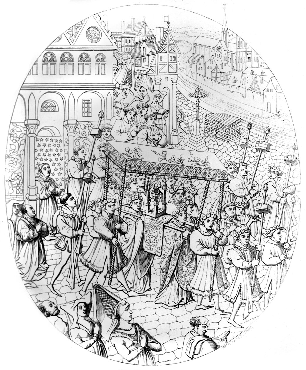 Religiøs procession, 1449-1456 1849 af Bisson and Cottard
