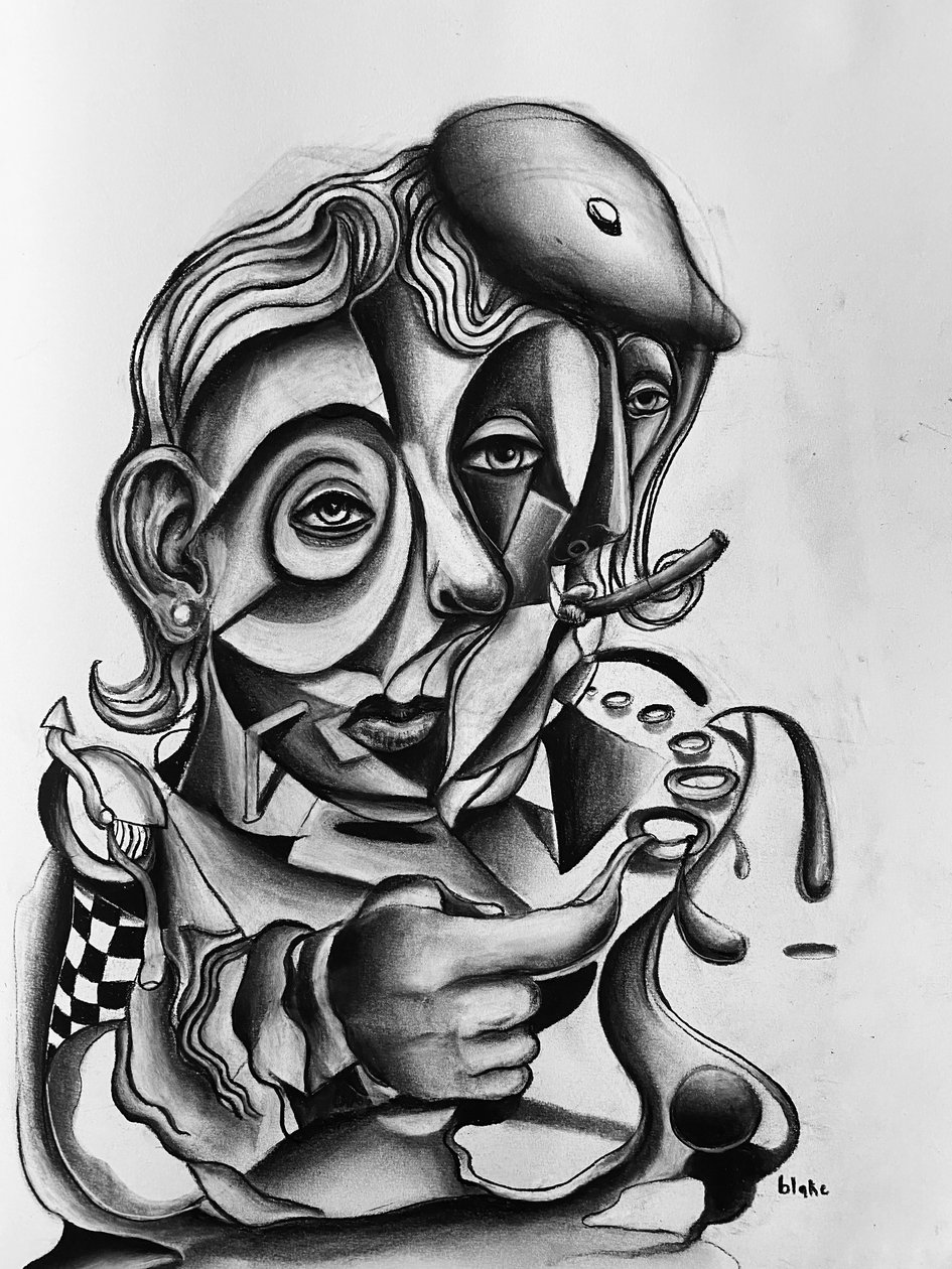 Dreaming Of Youth, ca. 2021 (Charcoal on paper) af Blake Munch