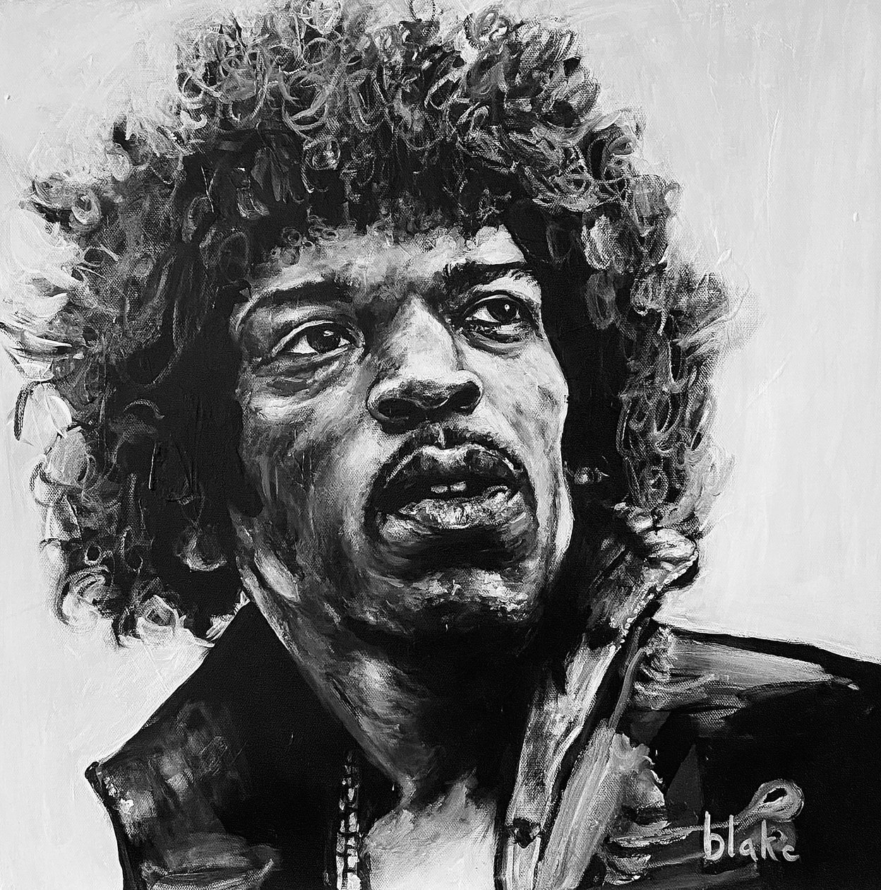 Jimi, ca. 2021 (Akryl på lærred) af Blake Munch