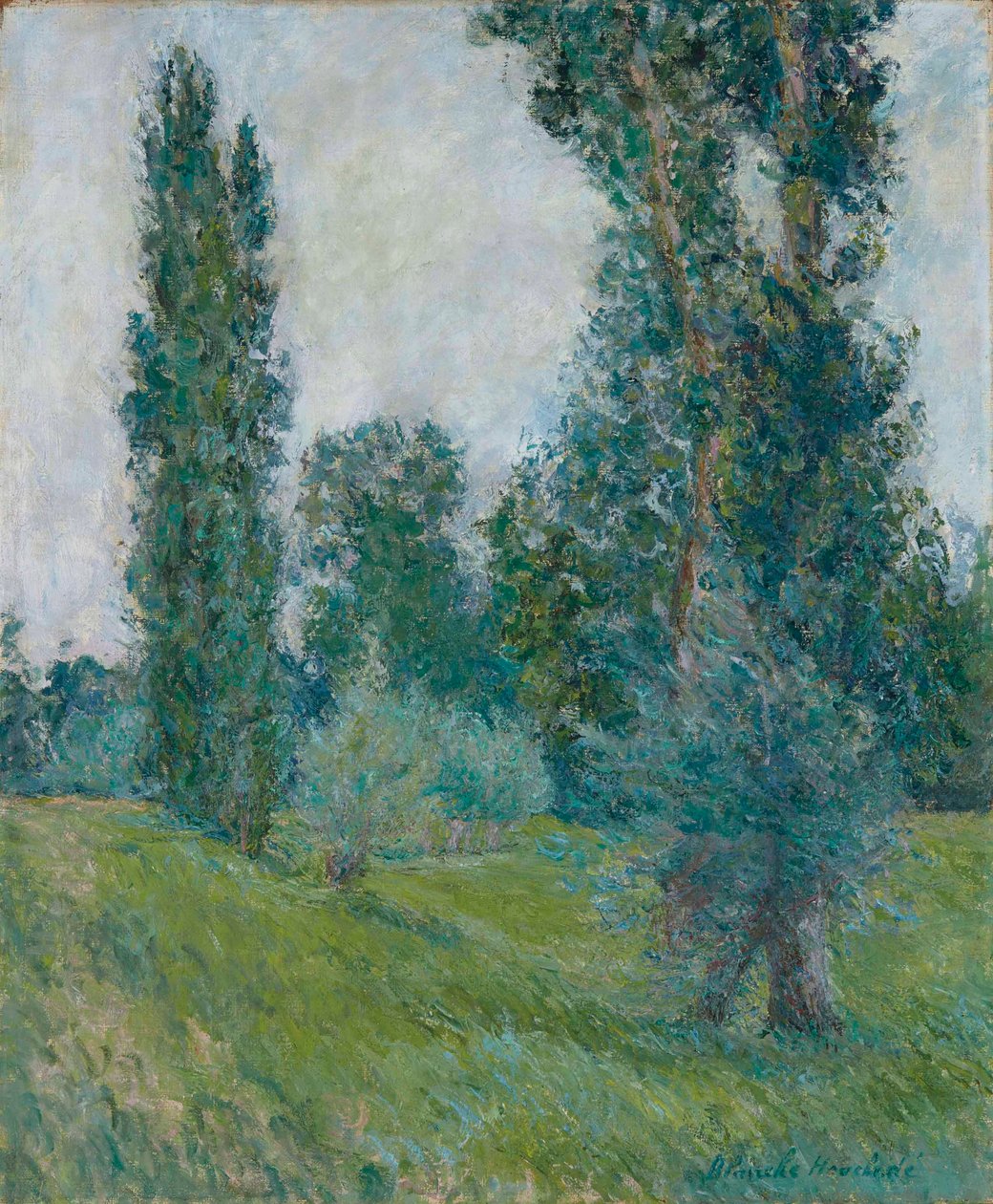 Fransk: Poppel-landskab ved Giverny af Blanche Hoschede Monet