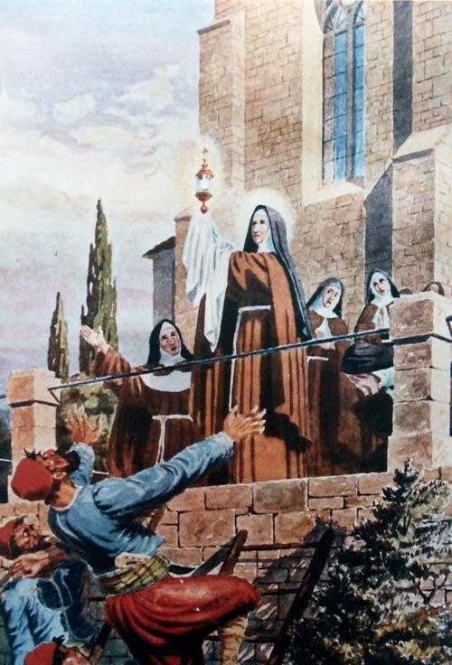 Saracener trækker sig tilbage før St. Clare af Blaz Farcnik