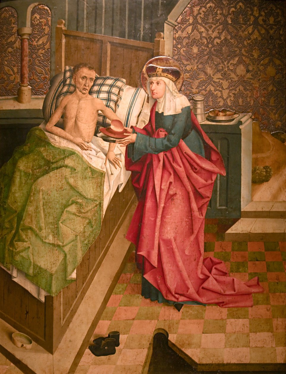 Saint Agnes of Bohemia plejer de syge af Bohemian Master