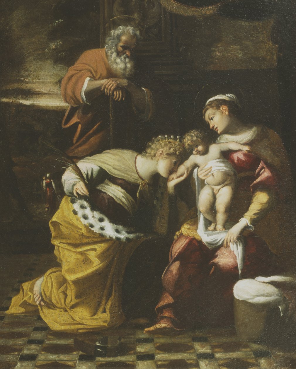 Saint Catherines mystiske ægteskab af Bolognese School