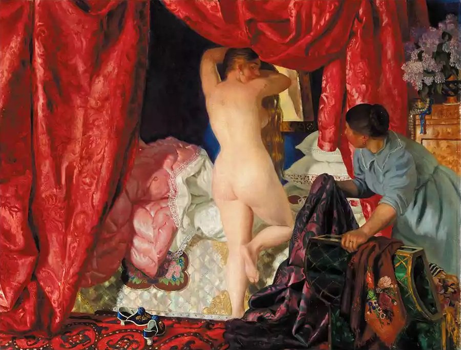 Undertøj Krasavitsan af Boris Mikhailovich Kustodiev