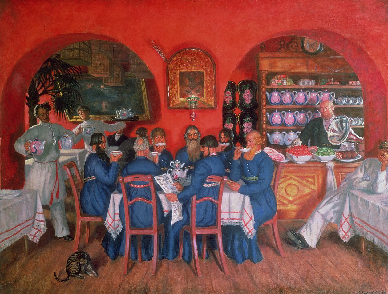 Moscow Cafe, 1916 af Boris Mikhailovich Kustodiev