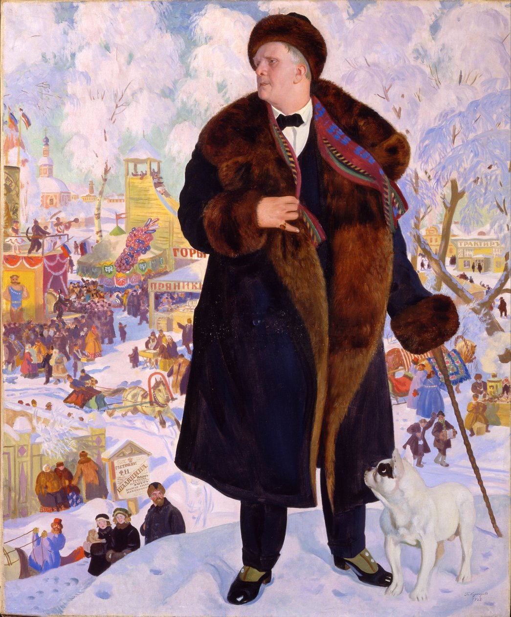 Portræt af Fyodor Chaliapin af Boris Mikhailovich Kustodiev