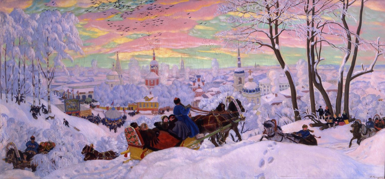 Fastelavn af Boris Mikhailovich Kustodiev