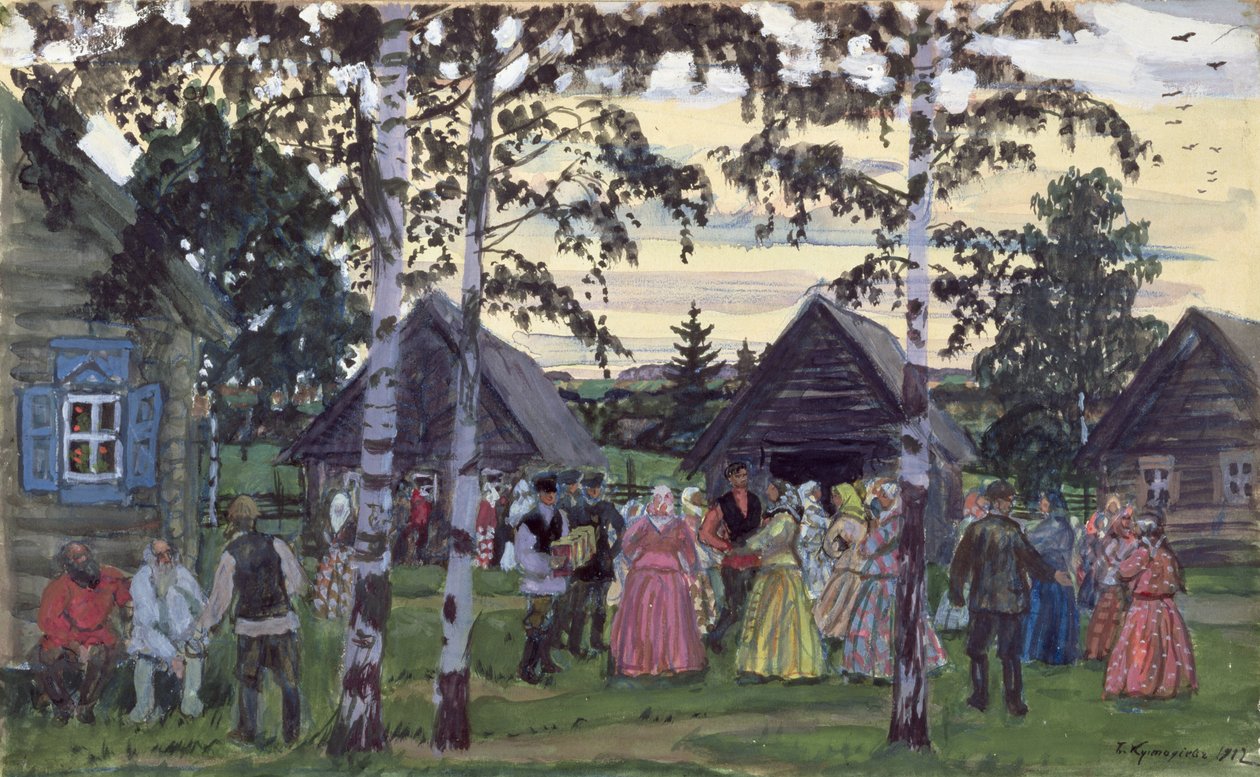 Khorovod, 1912 af Boris Mikhailovich Kustodiev