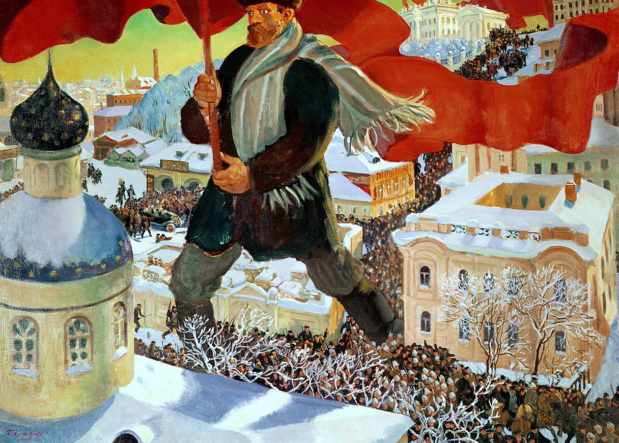 Bolsjevik, 1920 af Boris Mikhailovich Kustodiev