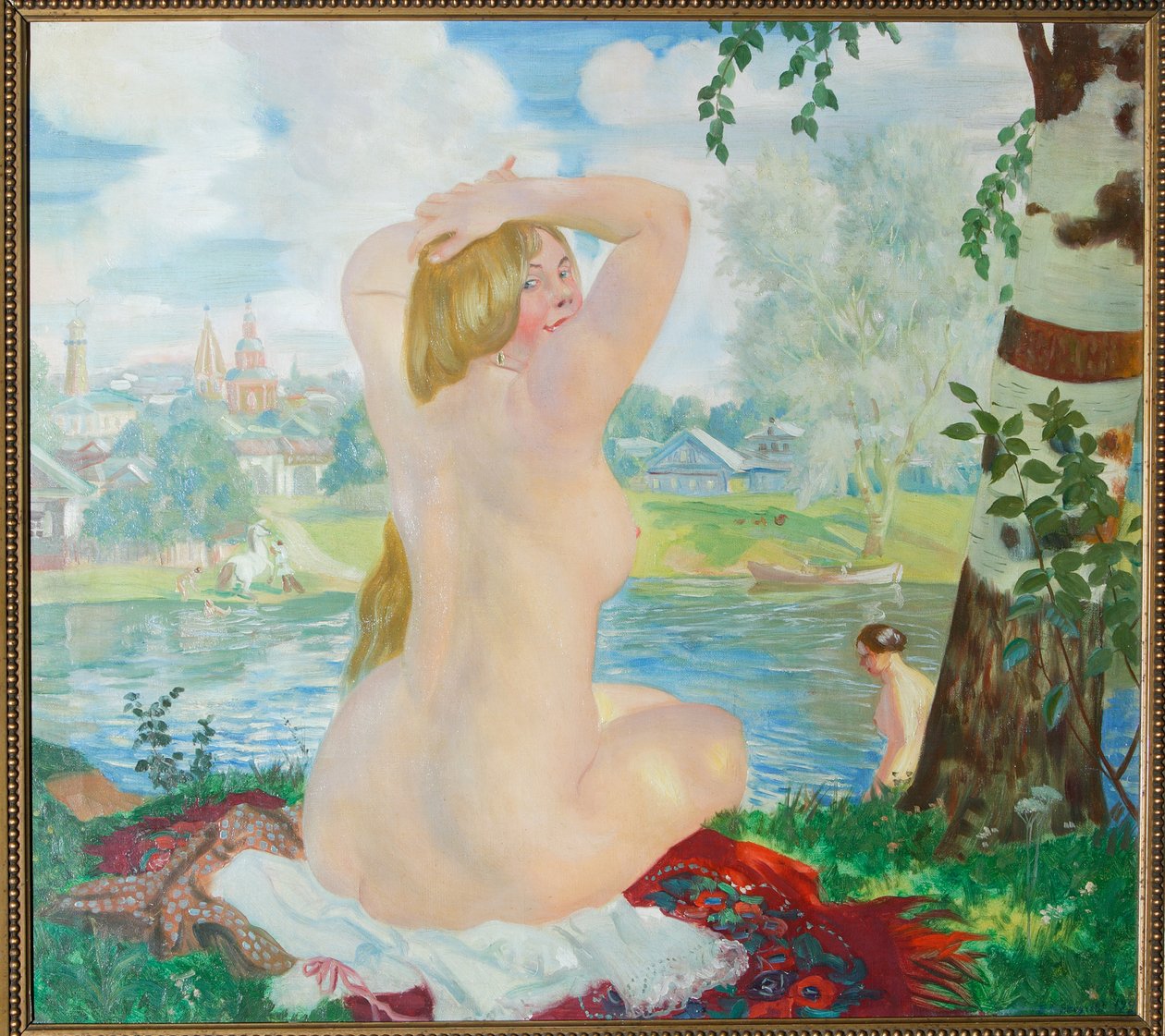En Bader, 1921 af Boris Mikhailovich Kustodiev
