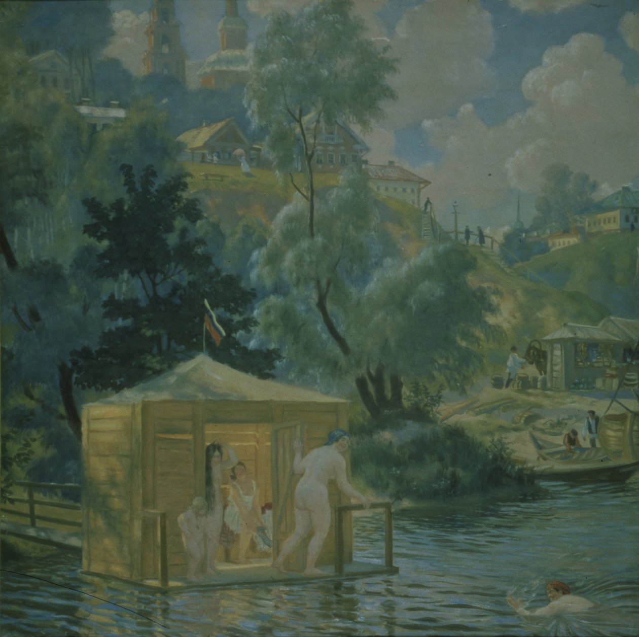 Badende, 1921 af Boris Mikhailovich Kustodiev
