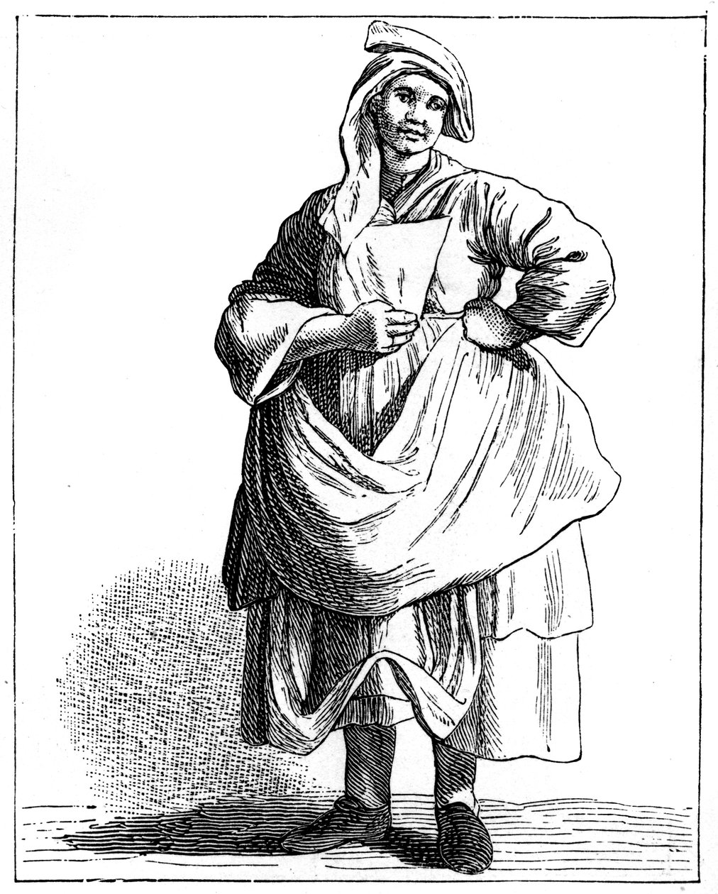 Kvinde, der handler med gamle hatte, 1737-1742. af Bouchardon