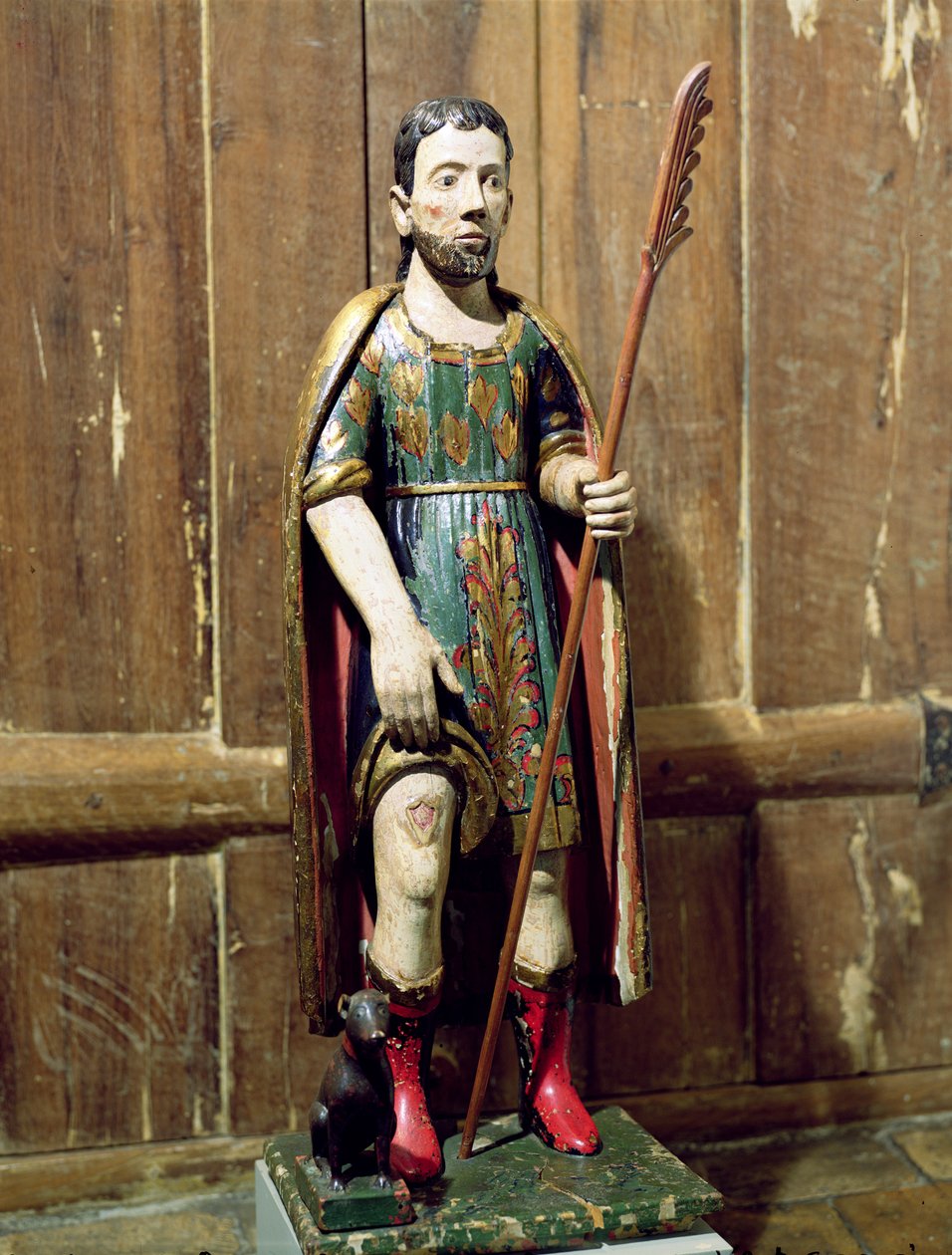 St. Rocco (1295-1327) (polykromt træ) af Brazilian School