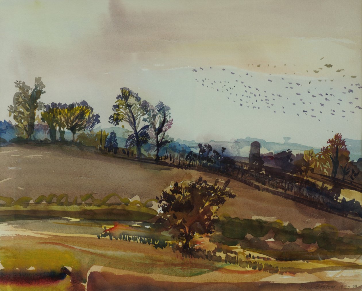 Autumn Mood, 1980 (wc på papir) af Brenda Brin Booker