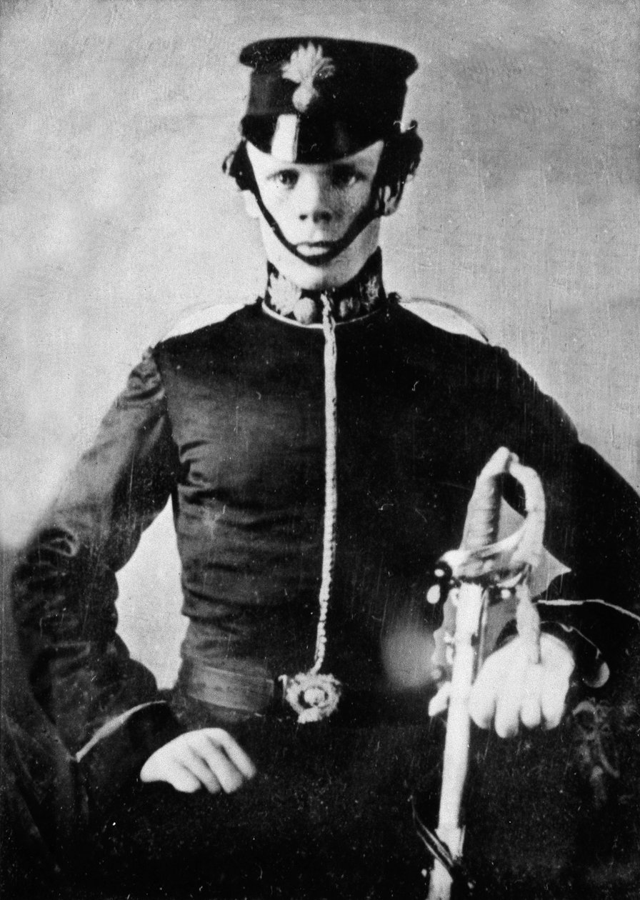 Portræt af Fændrik T. Cadell, 2nd European Fusiliers, nd. (daguerreotypi) af British Photographer