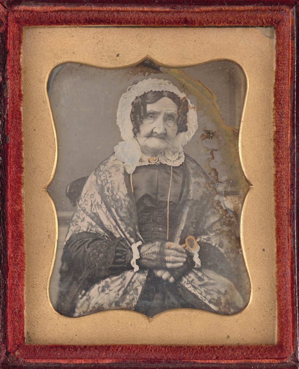 Portræt af en kvinde, ca. 1850 (foto) af British Photographer