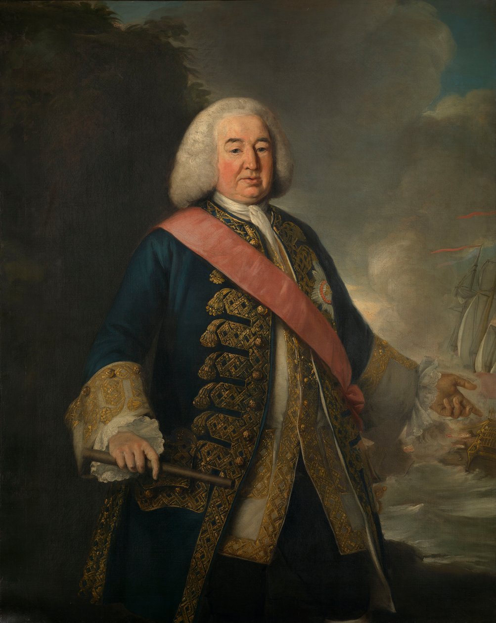 Admiral Sir William Rowley (ca. 1690-1768) af British School